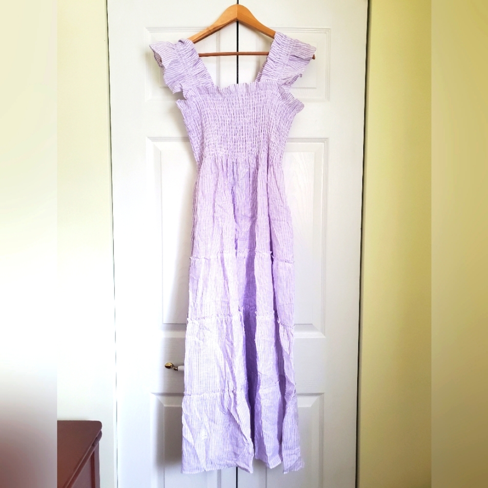 NWT Hill House Women’s Lilac Ruffle Strap Maxi Dress